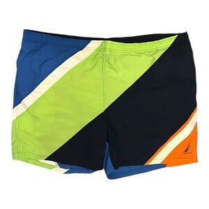 Vintage Nautica Color Block Swim Trunks – Men’s XXL, 90s